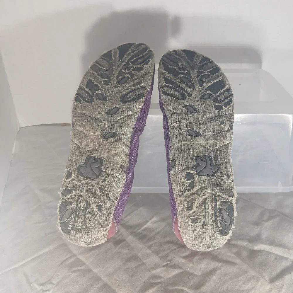 Koa Canvas Purple Metallic Ballet Flats Womens Size 8 Slip‎ On Shoes UW00723
